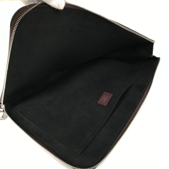 LOUIS VUITTON Brown Leather Pochette Clutch Bag - Picture 12 of 15